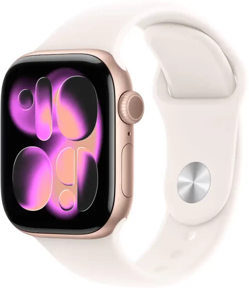 Apple Watch Series 11 (GPS) 42mm Rose Gold Aluminum Case with Light Blush Sport Band - S/M - Rose Gold - (2025)