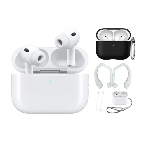 Apple - AirPods Pro (3rd generation) Black Bundle With Accessories